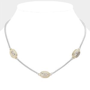NWT MX Signature Gold Plated choker with CZ pendants